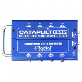 Radial Catapult TX4M 4 Csatornás Jeladó + 4 Be- és 4 Mikrofon level Izolált Kimenet CAT5 Audio Snake